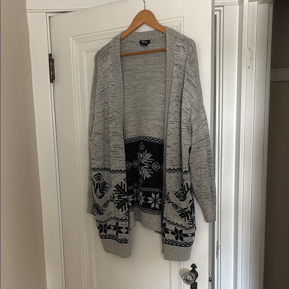 Old Navy Gray and Black Cardigan Sweater